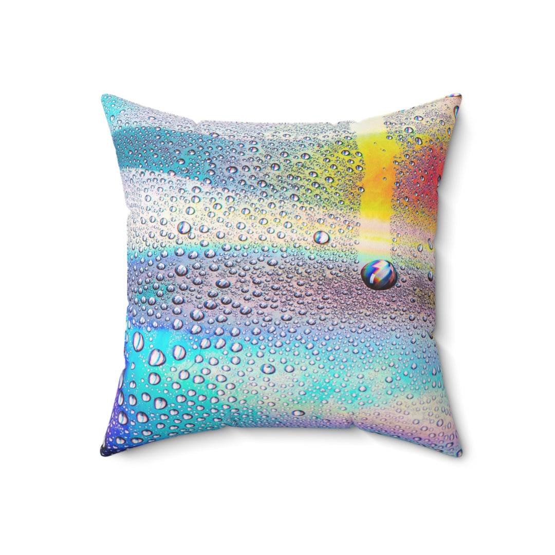 Luxury Faux Suede Pillow - Iridescent Rain