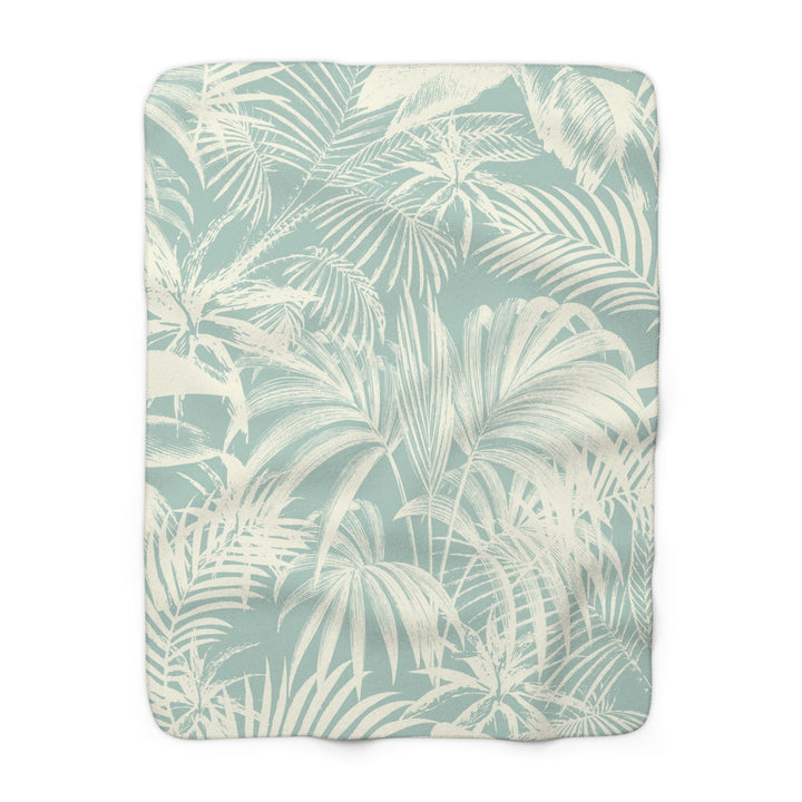 Sherpa Fleece Blanket - Garden Palm
