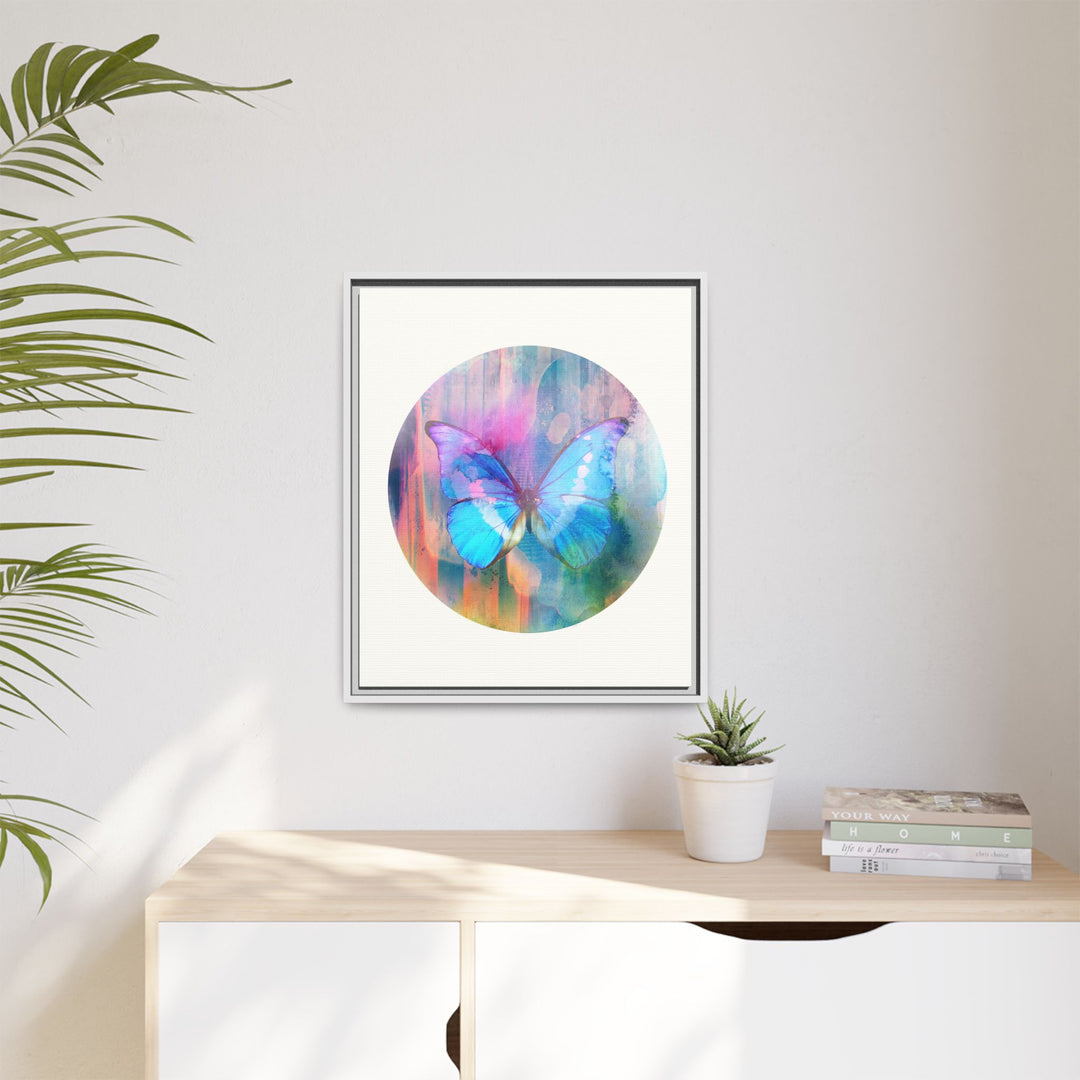 Canvas Wall Art - Sustainably Made Framed Wall Décor - Electric Blue Butterfly