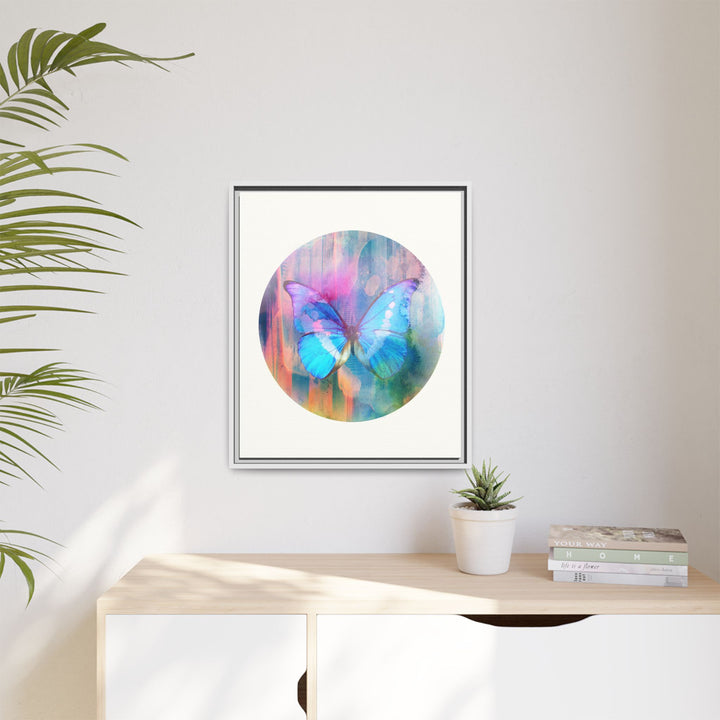 Canvas Wall Art - Sustainably Made Framed Wall Décor - Electric Blue Butterfly