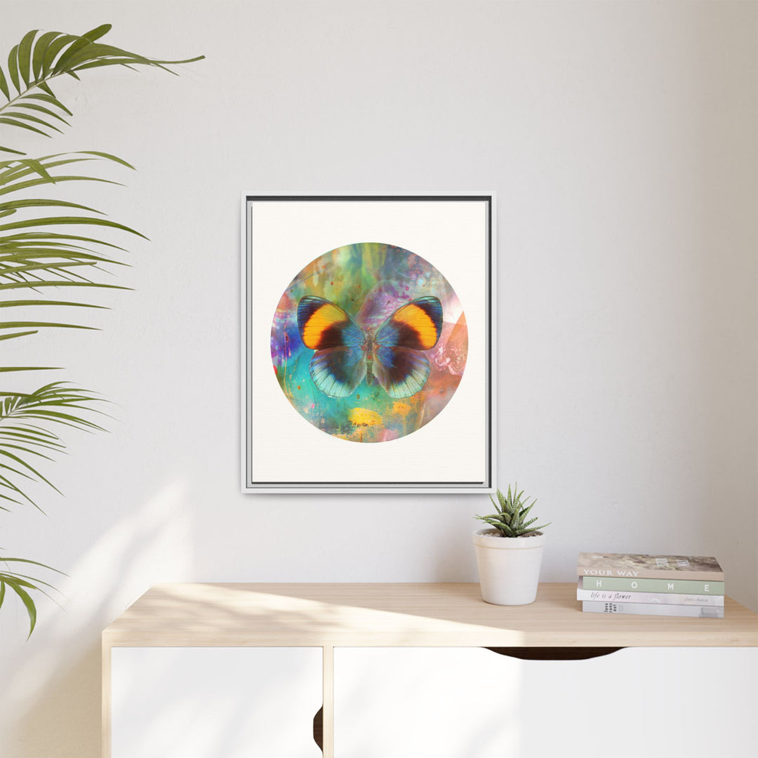 Canvas Wall Art - Sustainably Made Framed Wall Decor - Gold Butterfly