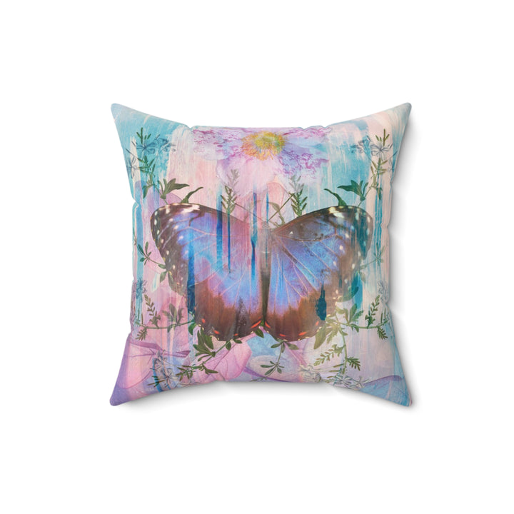 Luxury Faux Suede Pillow - Electric Butterfly