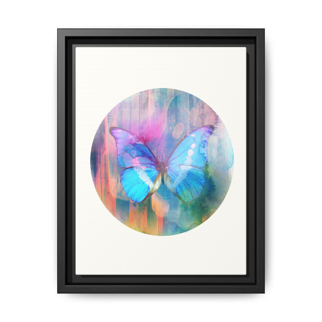 Canvas Wall Art - Sustainably Made Framed Wall Décor - Electric Blue Butterfly