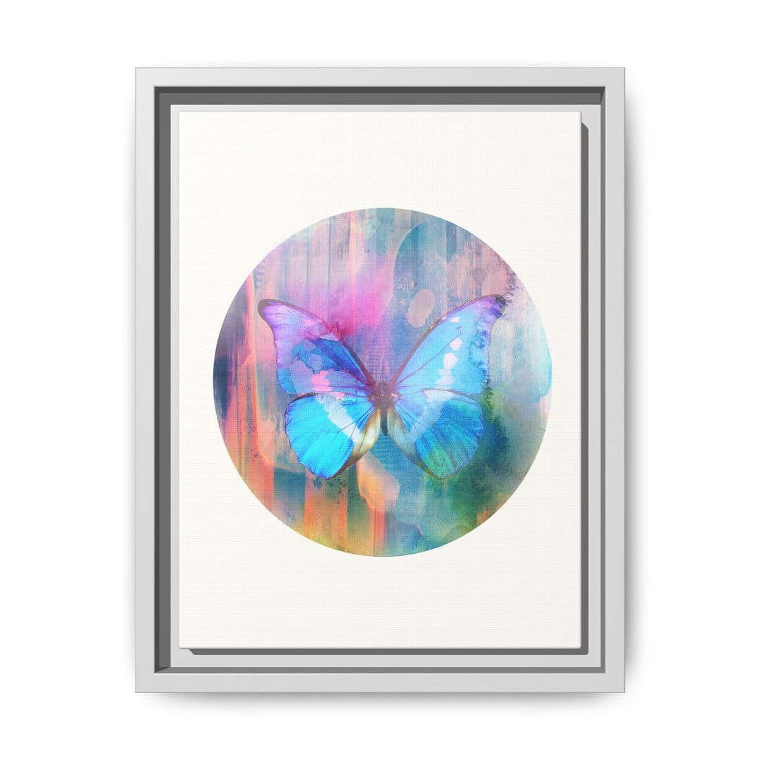 Canvas Wall Art - Sustainably Made Framed Wall Décor - Electric Blue Butterfly