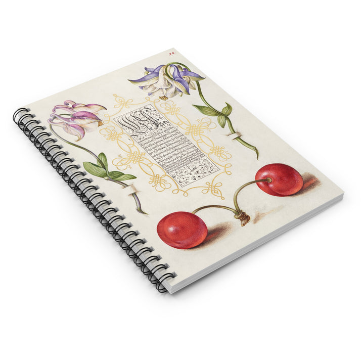 Spiral Eco-Friendly Notebook - Ruled Line Journal - Renaissance Cherries
