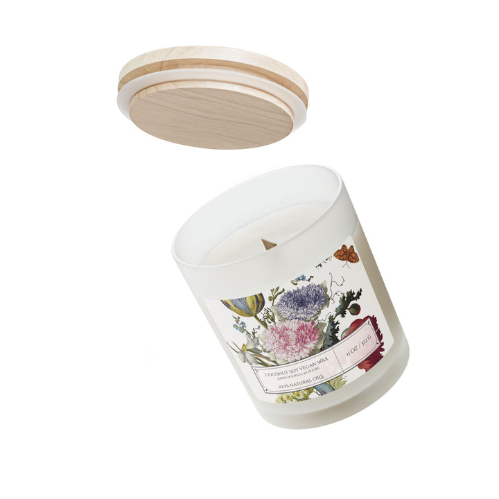 Frosted Glass Candle - 11oz - Soy Wax - Vintage Bouquet