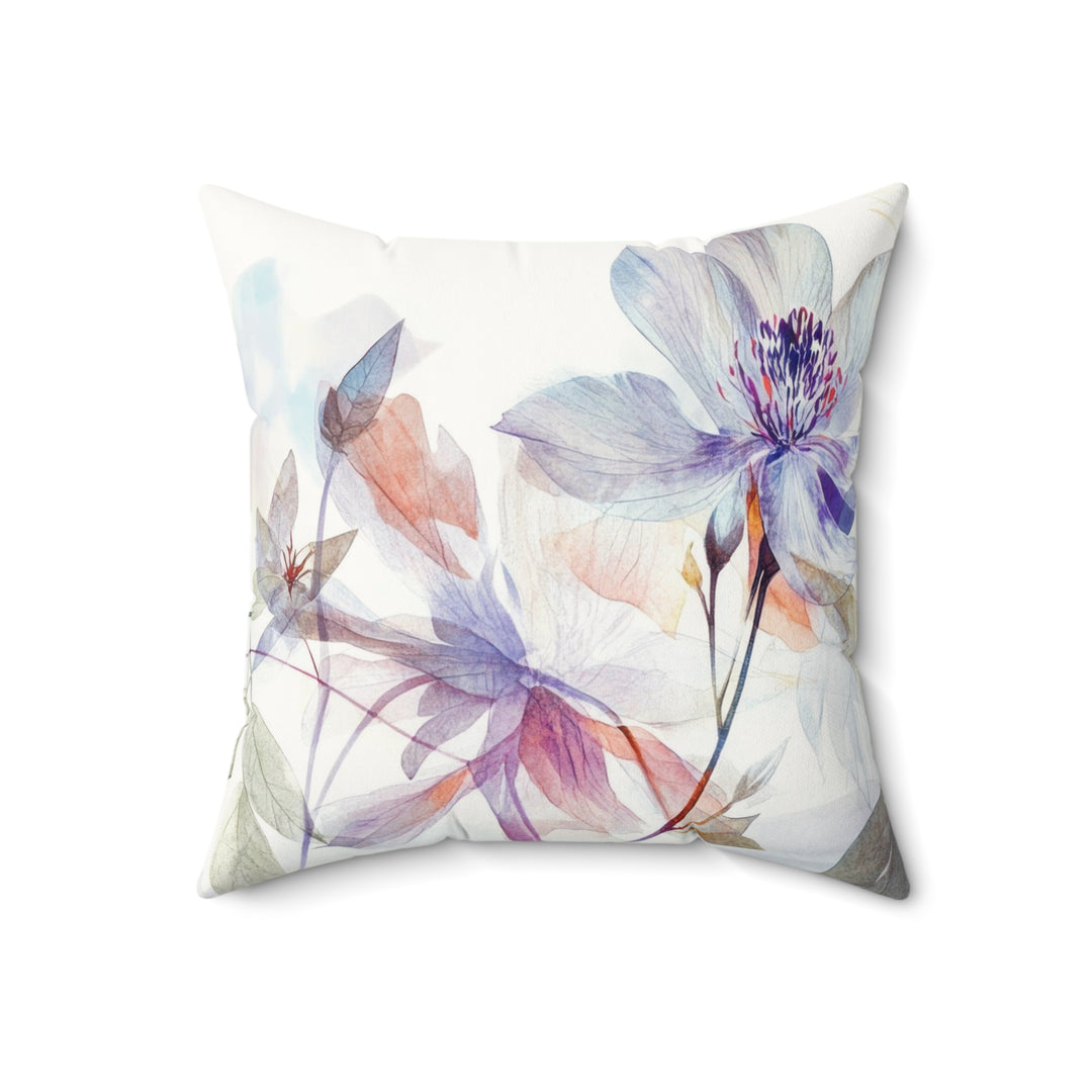 Luxury Faux Suede Floral Print Pillow - Golden Summer