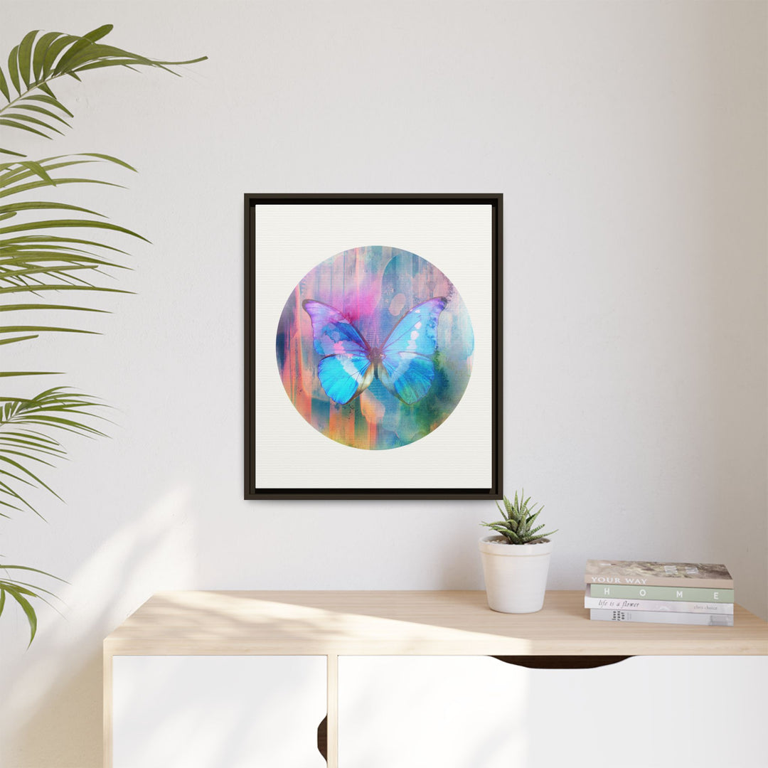 Canvas Wall Art - Sustainably Made Framed Wall Décor - Electric Blue Butterfly