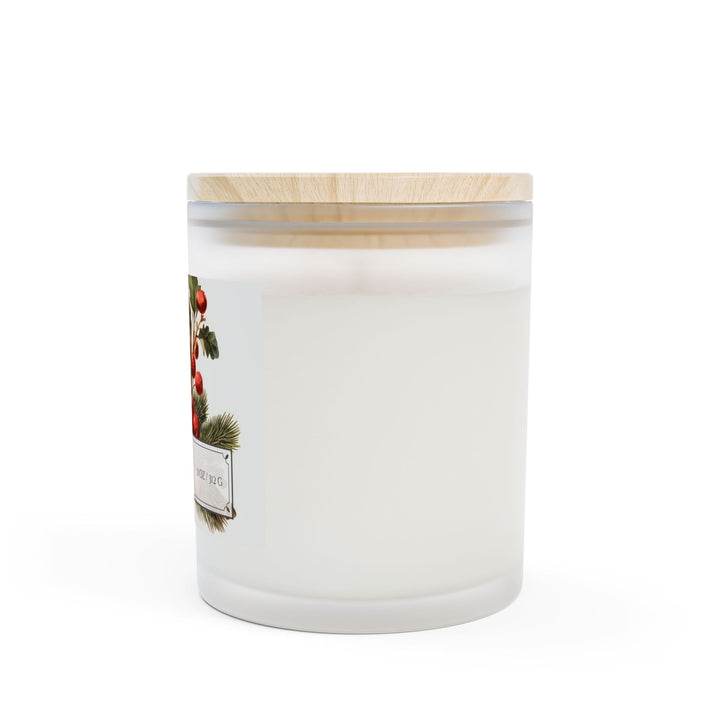 Frosted Glass Candle - 11oz - Vegan Wax - Christmas Holly - Gilded Age Collection