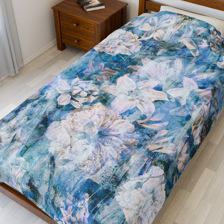 Luxury Velveteen Plush Blanket - Jasmine Evening- Cozy & Soft
