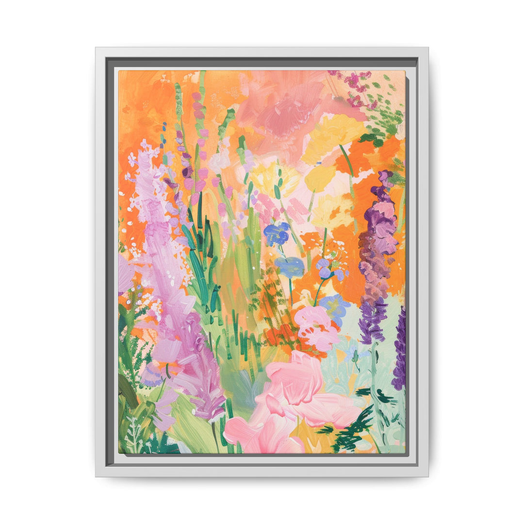 Canvas Wall Art - Sustainably Made Framed Wall Art - Bright Garden