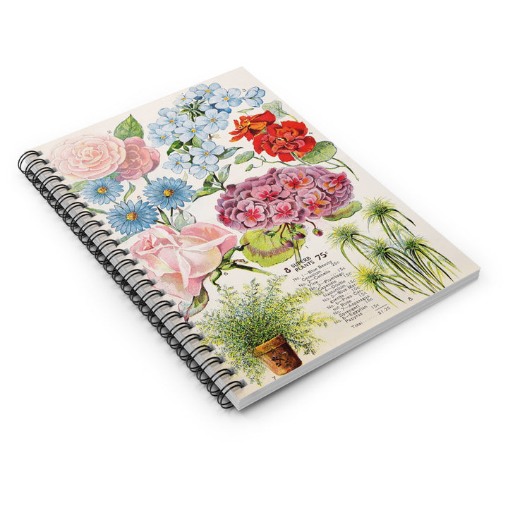 Eco-Friendly Notebook - Ruled Line Journal - Vintage Flowers