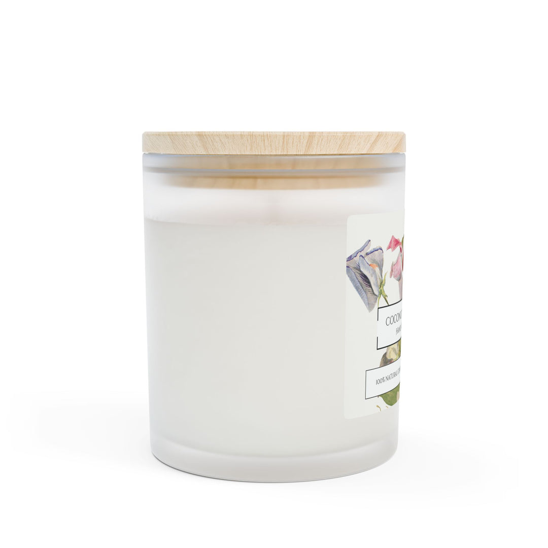 Frosted Glass Candle - 11oz - Vegan Wax - Vintage Sweet Pea