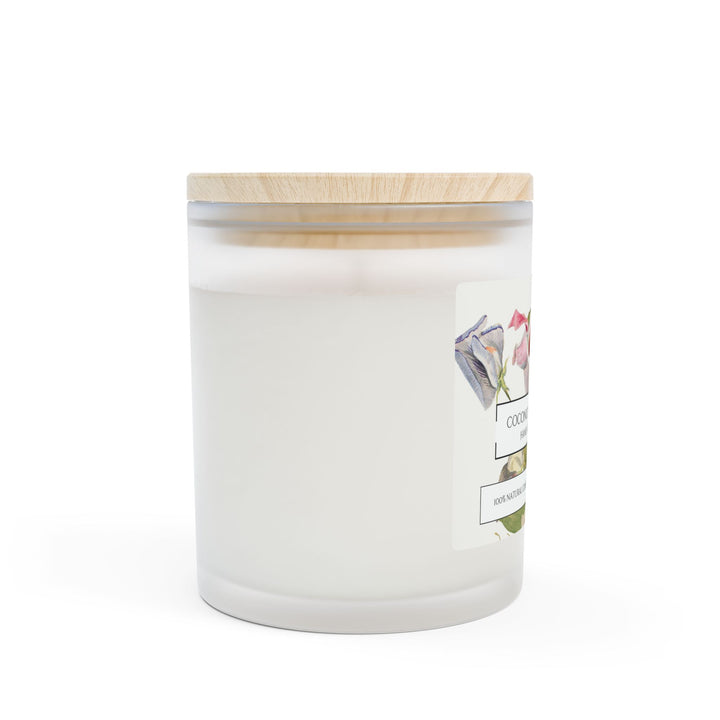 Frosted Glass Candle - 11oz - Vegan Wax - Vintage Sweet Pea