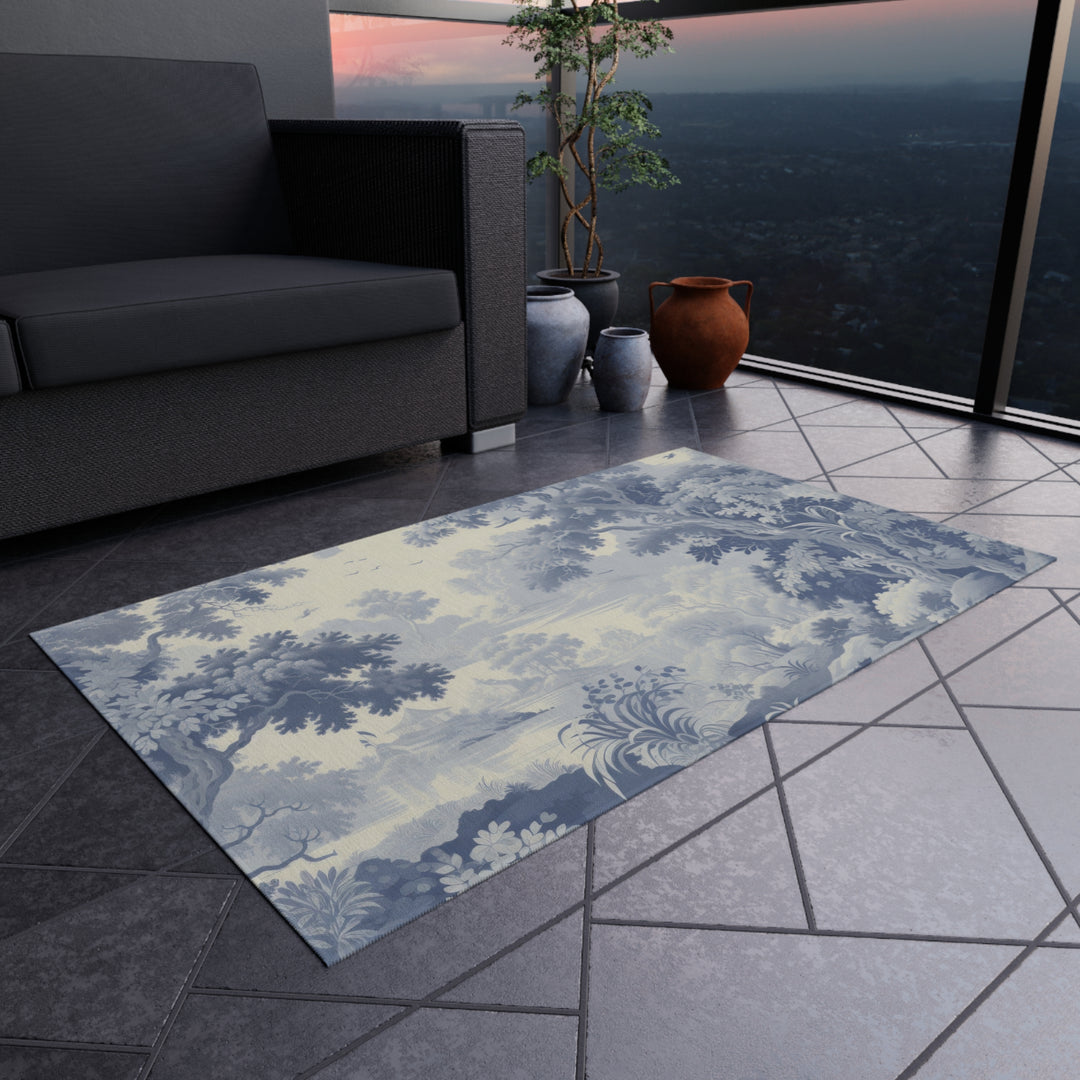 Elegant Floral Outdoor Rug - Devon Forest
