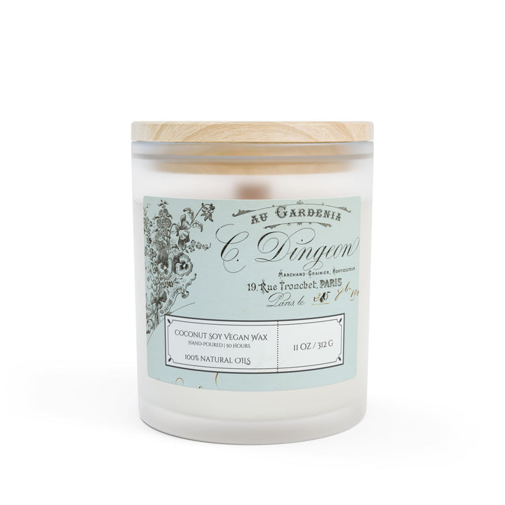 Frosted Glass Candle - 11oz - Vegan Wax - Vintage Green