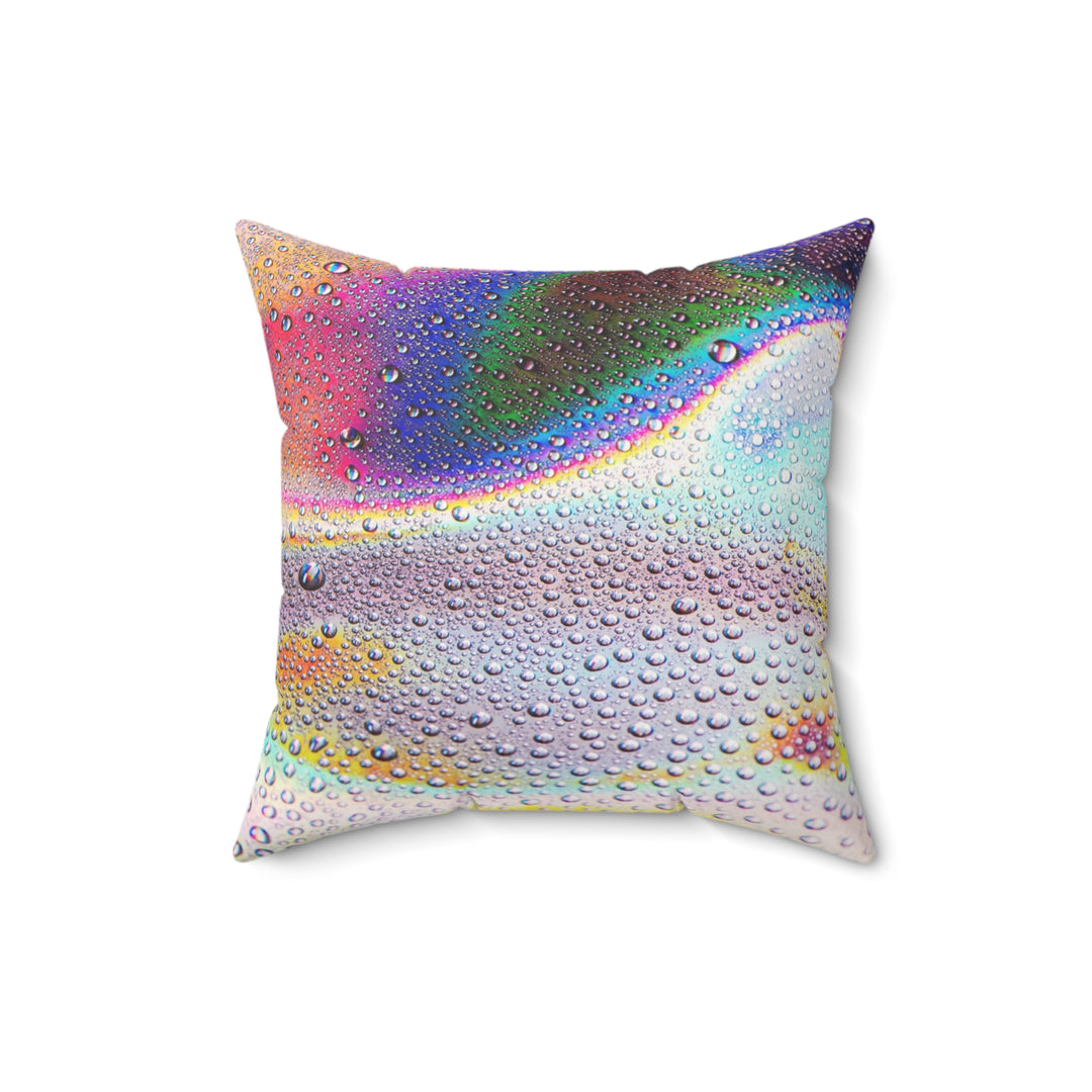 Luxury Faux Suede Pillow - Iridescent Rain