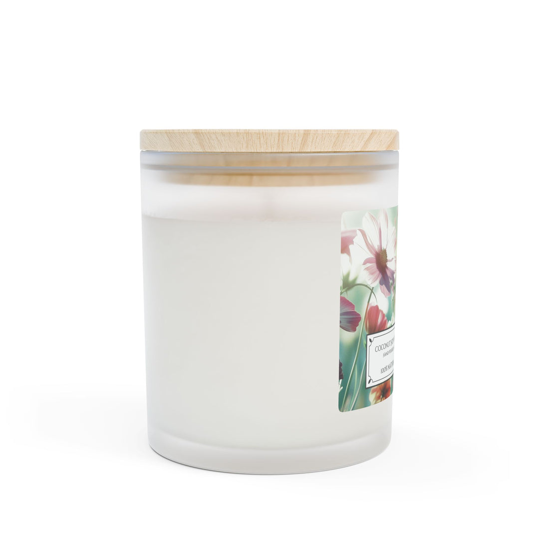 Frosted Glass Candle - 11oz - Vegan Wax - Cosmos Garden