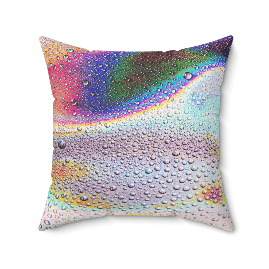 Luxury Faux Suede Pillow - Iridescent Rain