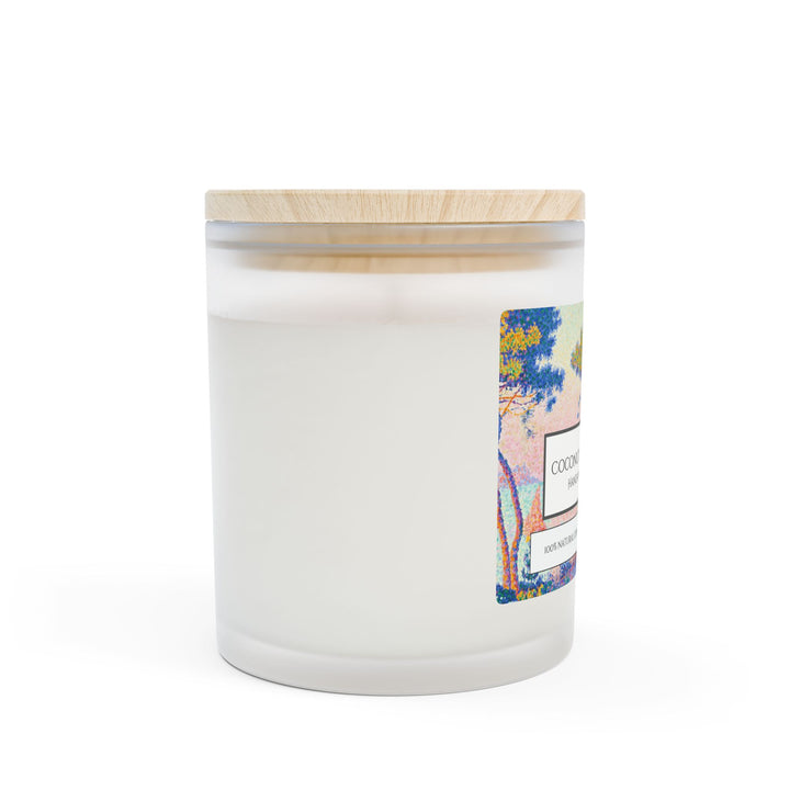 Frosted Glass Candle - 11oz - Vegan Wax - Mediterranean Summer