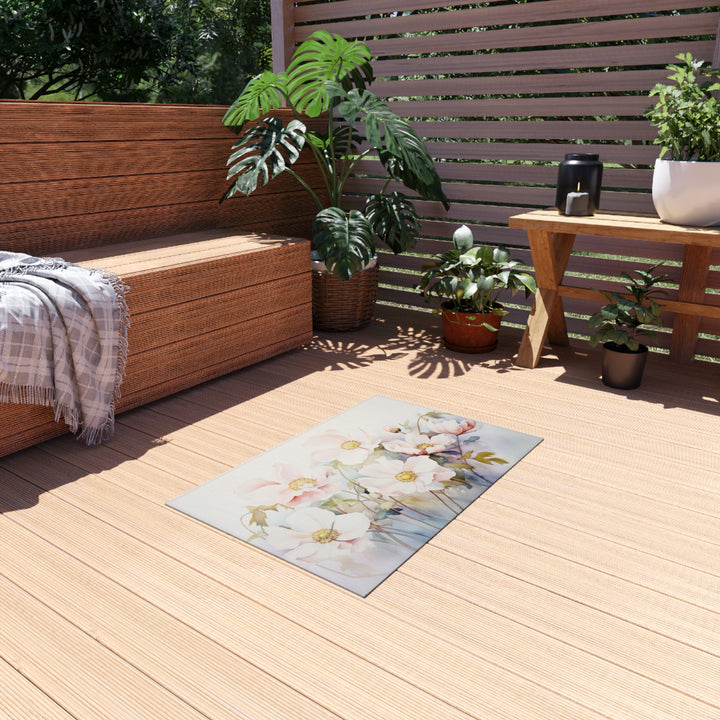 Outdoor Rug - Watercolor Morning Flowers