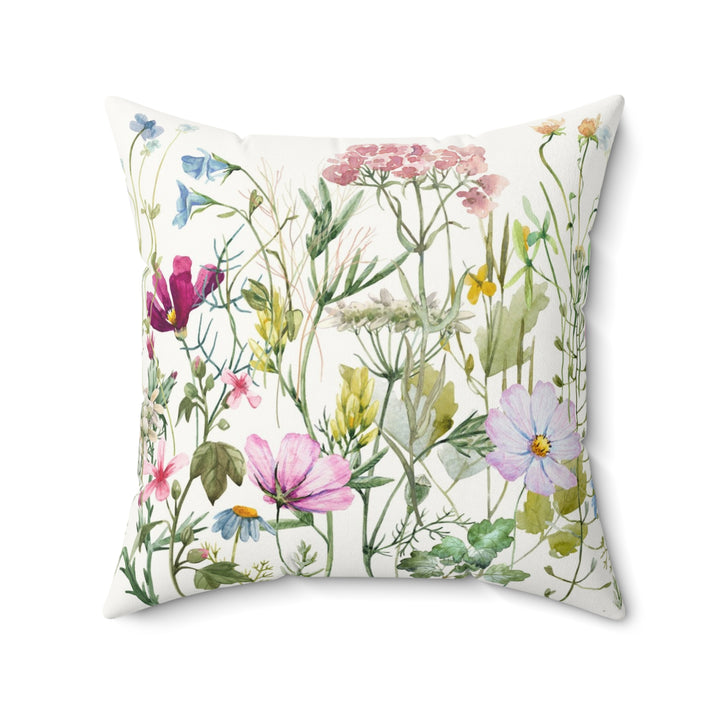 Luxury Faux Suede Pillow - Wildflower Meadow