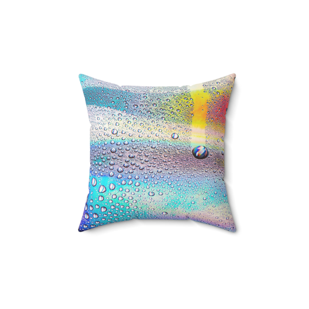 Luxury Faux Suede Pillow - Iridescent Rain