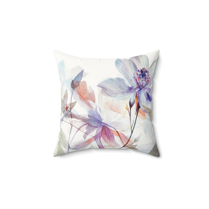 Luxury Faux Suede Floral Print Pillow - Golden Summer