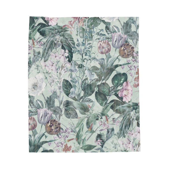 Luxury Velveteen Plush Blanket - Dutch Tulip Garden- Cozy & Soft