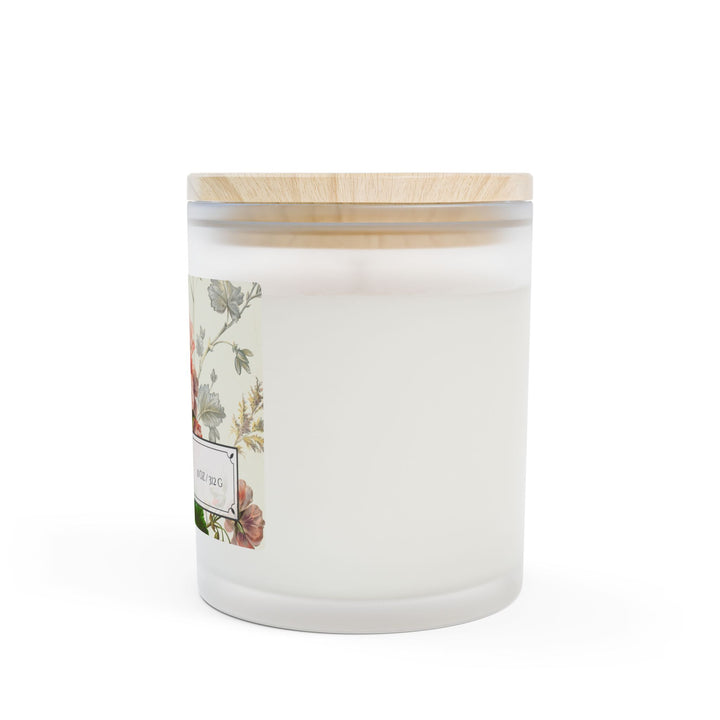 Frosted Glass Candle - 11oz - Soy Wax - Geranium - Gilded Age Collection