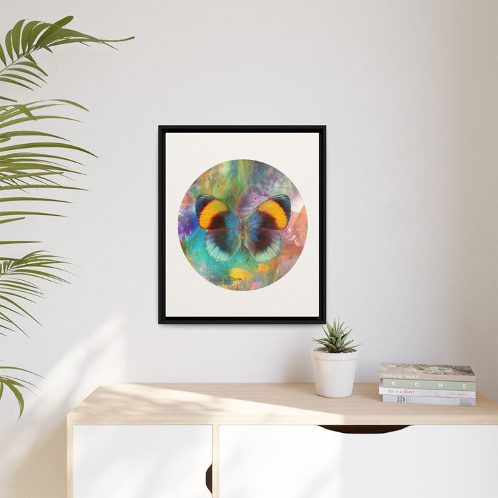 Canvas Wall Art - Sustainably Made Framed Wall Decor - Gold Butterfly