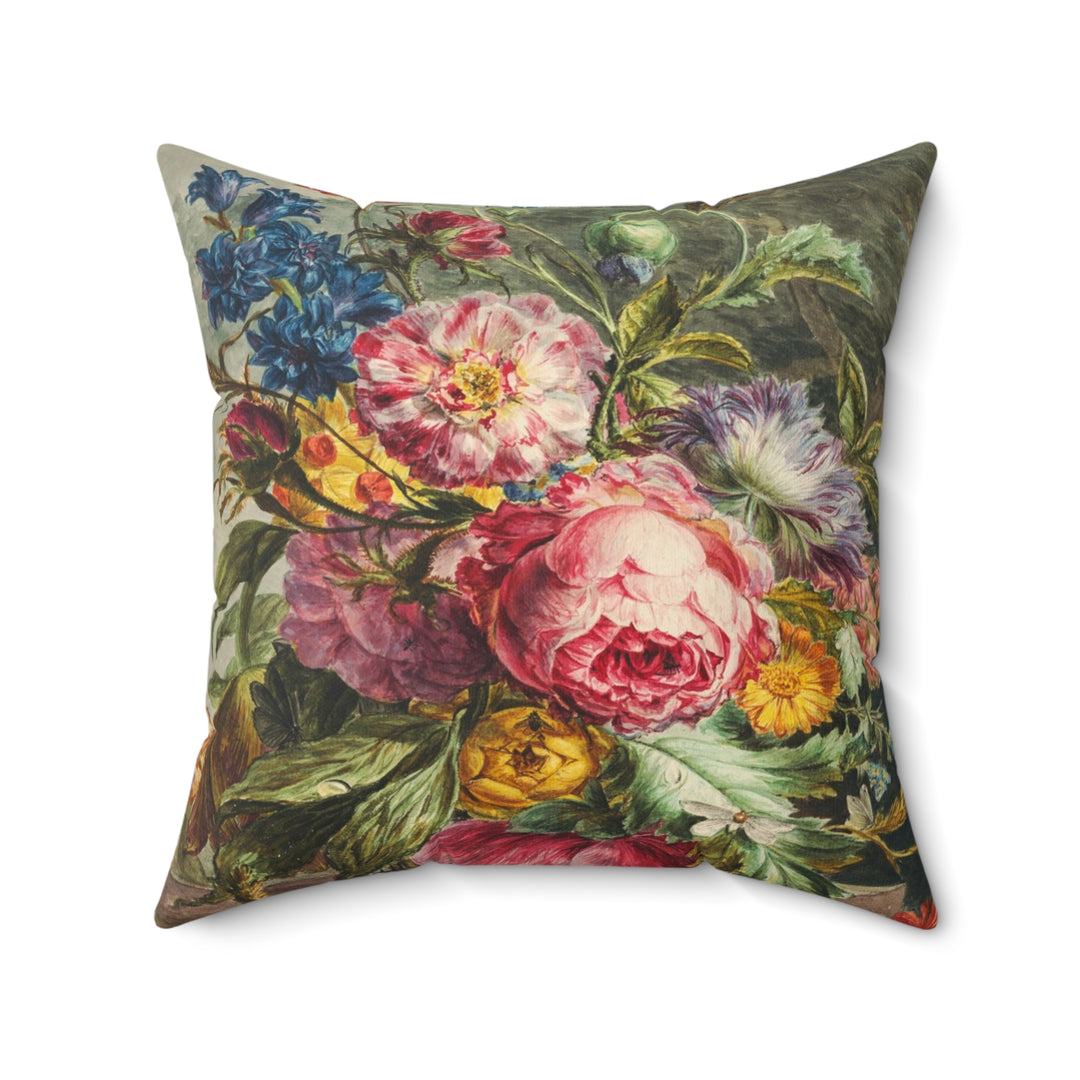 Luxury Faux Suede Pillow - Dutch Flowers