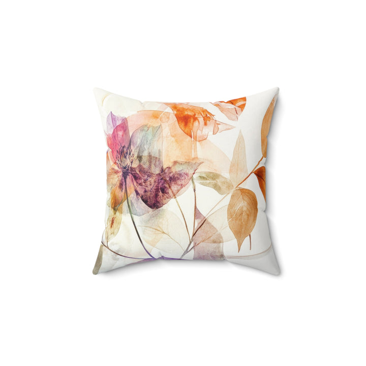 Luxury Faux Suede Floral Print Pillow - Golden Summer