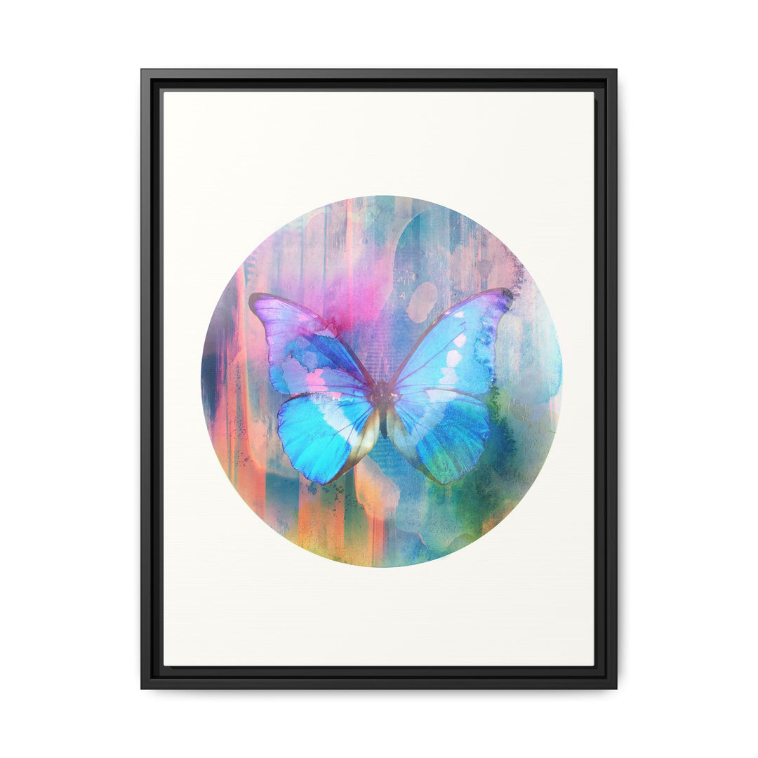 Canvas Wall Art - Sustainably Made Framed Wall Décor - Electric Blue Butterfly