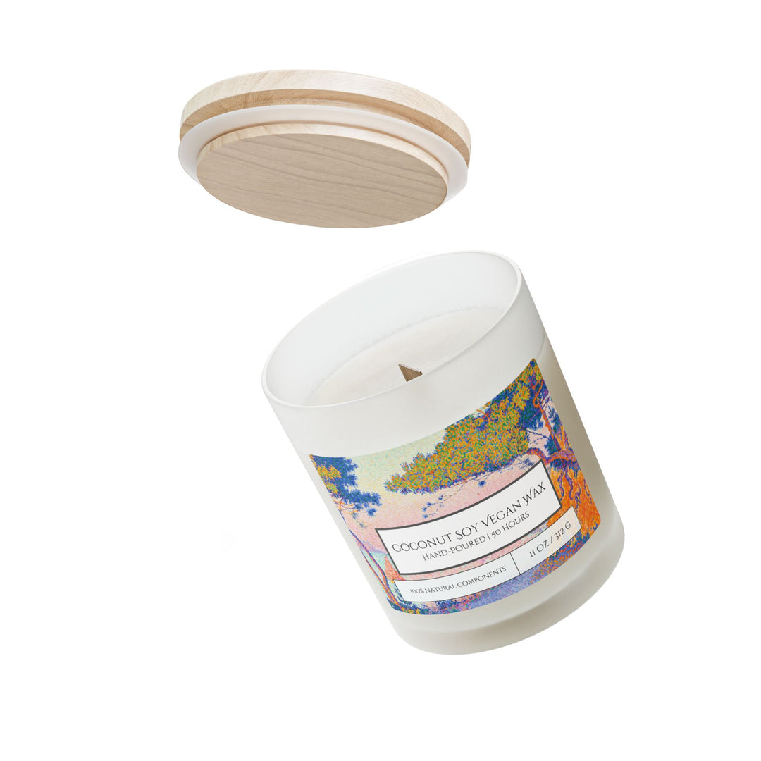 Frosted Glass Candle - 11oz - Vegan Wax - Mediterranean Summer