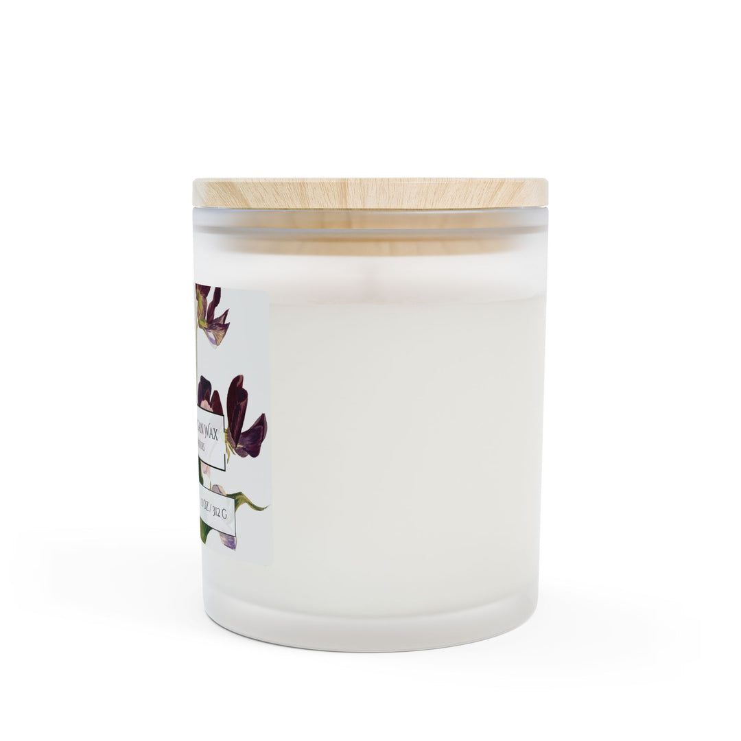 Frosted Glass Candle - 11oz - Vegan Wax - Vintage Sweet Pea