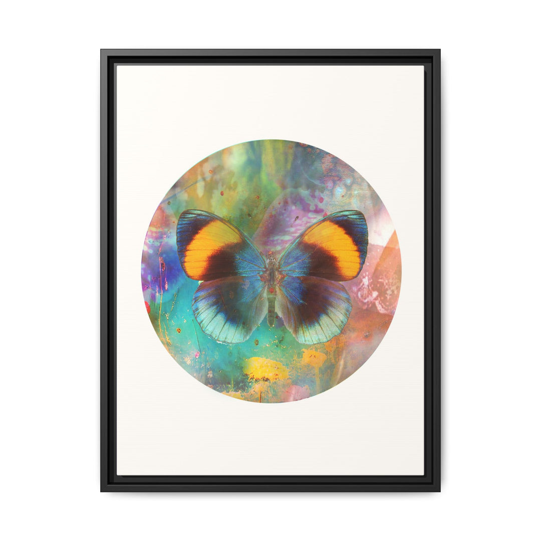 Canvas Wall Art - Sustainably Made Framed Wall Decor - Gold Butterfly