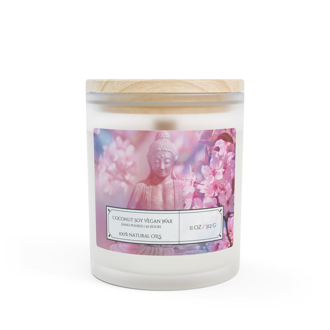 Frosted Glass Candle - 11oz - Vegan Wax - Blossom Buddha