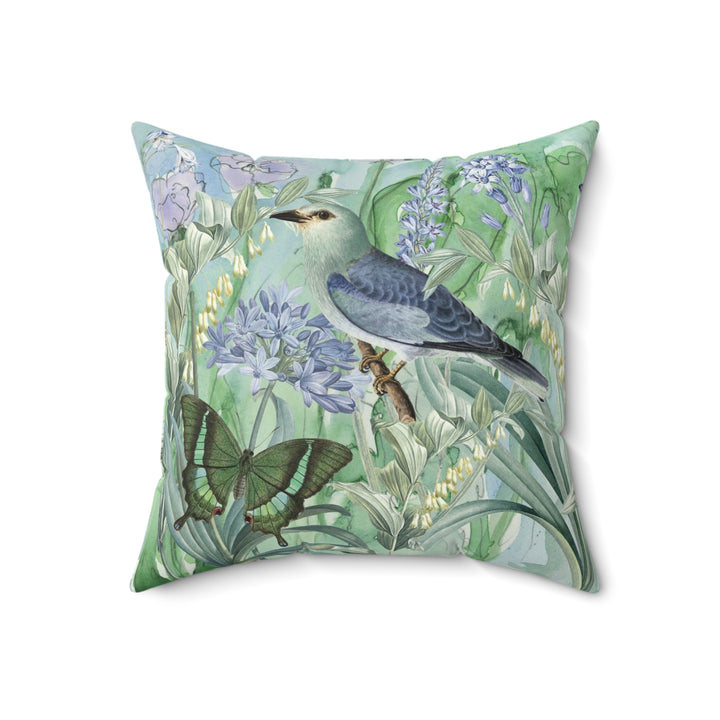 Luxury Faux Suede Pillow - Summer Birds
