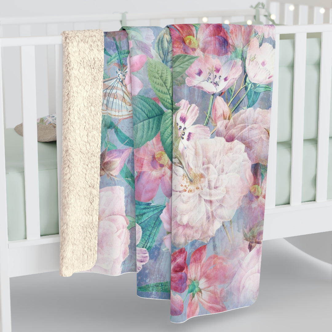 Sherpa Fleece Blanket - Rose Delight