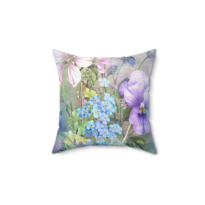 Luxury Faux Suede Pillow - Pansy Garden