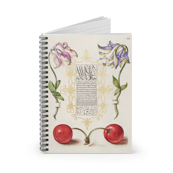 Spiral Eco-Friendly Notebook - Ruled Line Journal - Renaissance Cherries