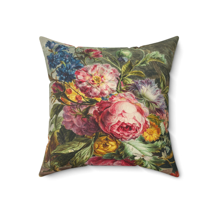 Luxury Faux Suede Pillow - Dutch Flowers