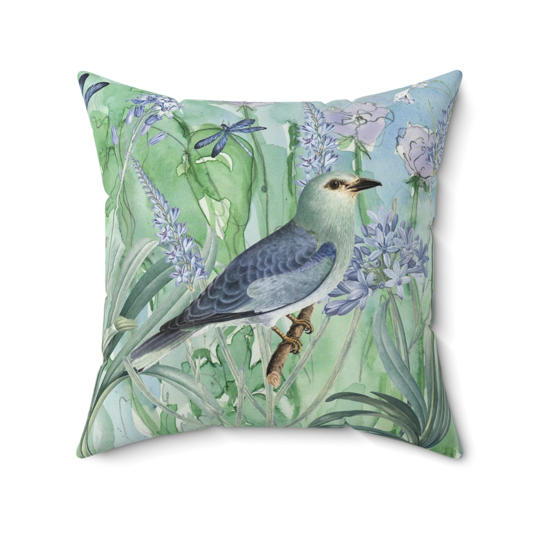 Luxury Faux Suede Pillow - Summer Birds