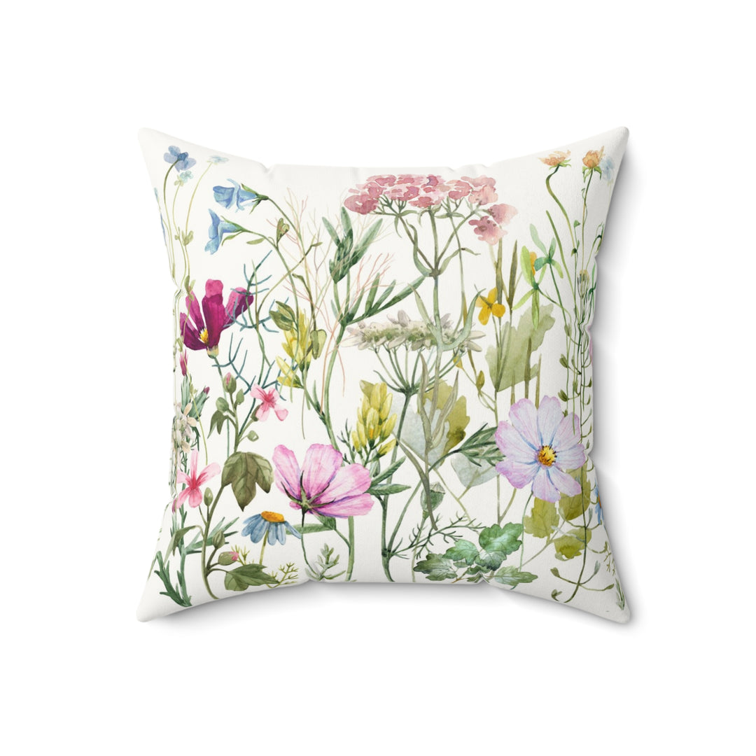 Luxury Faux Suede Pillow - Wildflower Meadow