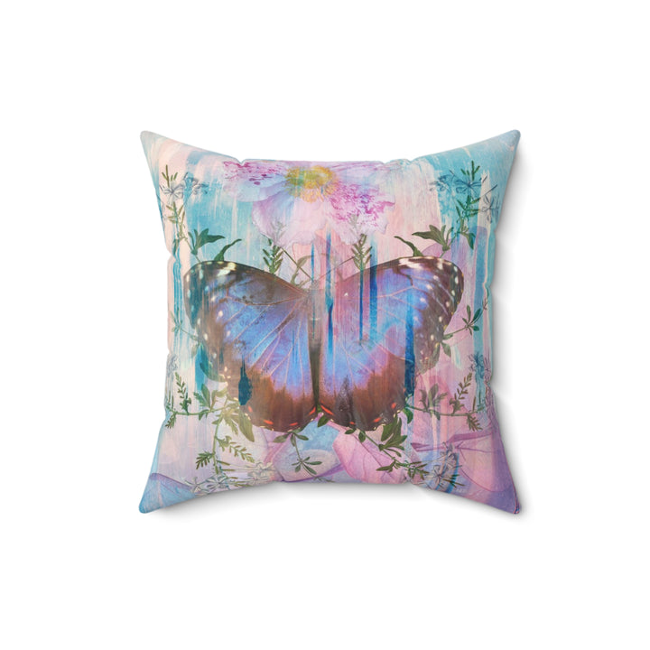 Luxury Faux Suede Pillow - Electric Butterfly