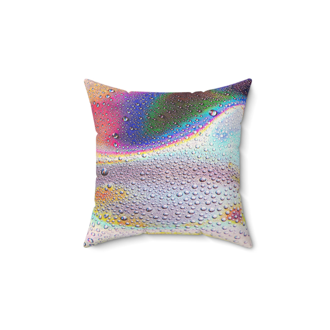 Luxury Faux Suede Pillow - Iridescent Rain