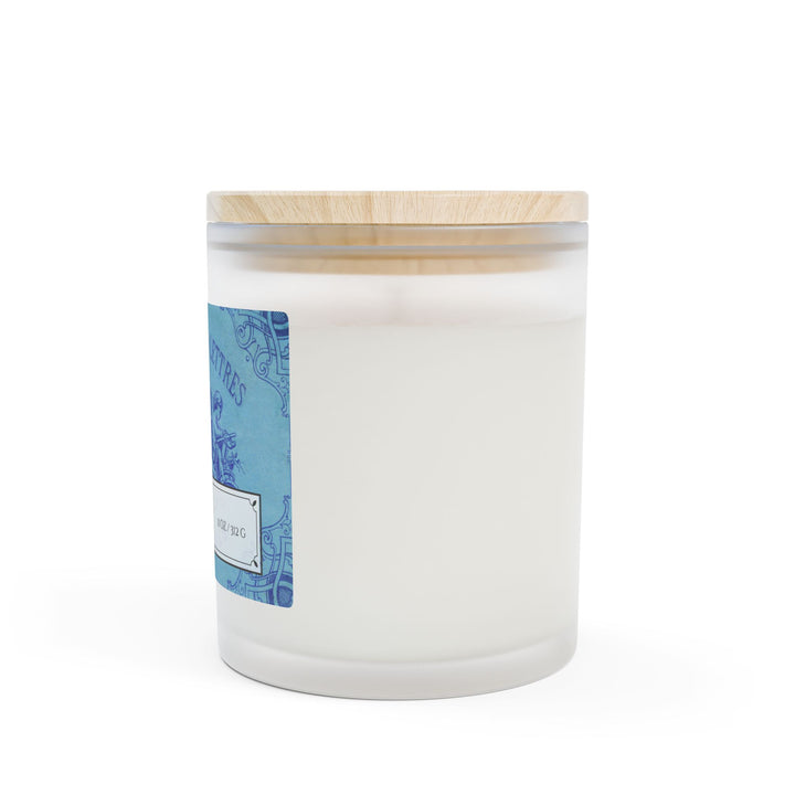 Frosted Glass Candle - 11oz - Vegan Wax - Blue Vintage