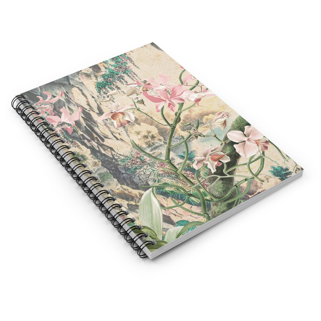 Eco-Friendly Notebook - Ruled Line Journal - Vintage Orchids