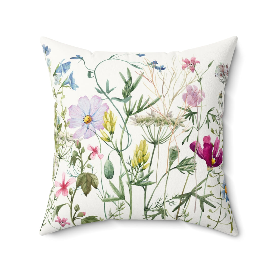 Luxury Faux Suede Pillow - Wildflower Meadow